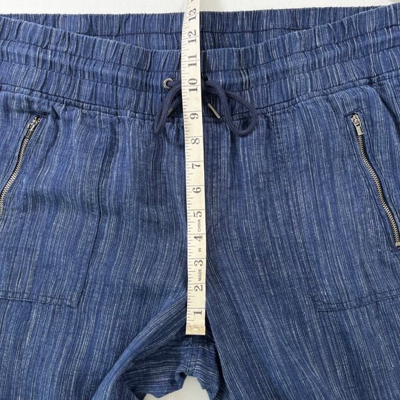 Athleta Cabo Textured Linen Wide Leg Pants in Rain Dance  Size 16 - Picture 9 of 13